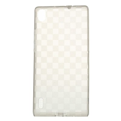 Skaidrus Huawei Ascend P7 kieto silikono TPU šachmatinis dėklas (nugarėlė) / Priedai.lt