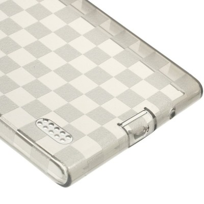 Skaidrus Huawei Ascend P7 kieto silikono TPU šachmatinis dėklas (nugarėlė) / Priedai.lt