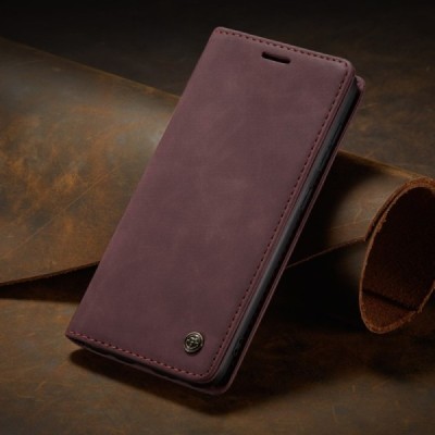 Samsung Galaxy A51 (A515F) CaseMe Retro solidus atverčiamas bordo odinis dėklas - knygutė | Priedai.lt