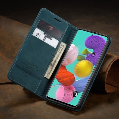Samsung Galaxy A51 (A515F) CaseMe Retro solidus atverčiamas žalias odinis dėklas - knygutė | Priedai.lt
