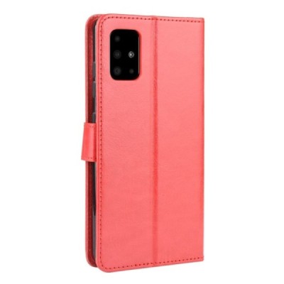 Samsung Galaxy A51 (A515) flip punane nahkkott - rahakott / Priedai.lt