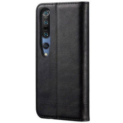 Deluxe atverčiamas juodas odinis Xiaomi Mi 10 (10 Pro) dėklas - knygutė | Priedai.lt