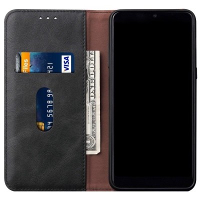Deluxe atverčiamas juodas odinis Xiaomi Mi 10 (10 Pro) dėklas - knygutė | Priedai.lt