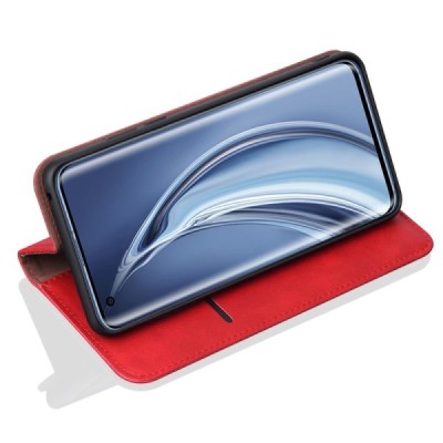 Deluxe atverčiamas raudonas odinis Xiaomi Mi 10 (10 Pro) dėklas - knygutė | Priedai.lt