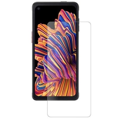 Samsung Galaxy Xcover Pro (G715F) „2.5D“ sustiprintos apsaugos skaidrus pilnai dengiantis apsauginis ekrano stiklas | Priedai.lt