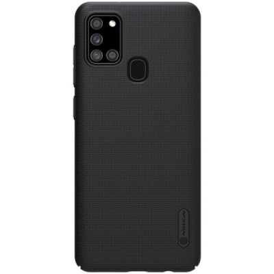 Samsung Galaxy A21s (A217F) Nillkin Frosted Shield juodas plastikinis dėklas | Priedai.lt