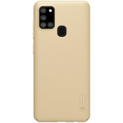 Samsung Galaxy A21s (A217F) Nillkin Frosted Shield auksinis plastikinis dėklas | Priedai.lt