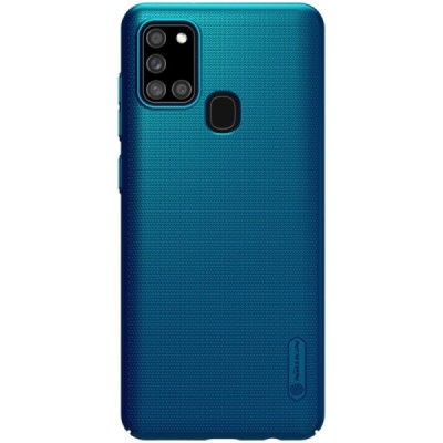 Samsung Galaxy A21s (A217F) Nillkin Frosted Shield mėlynas plastikinis dėklas | Priedai.lt