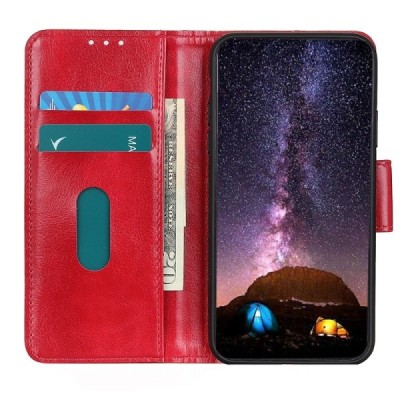 Xiaomi Mi Note 10 Lite atverčiamas raudonas odinis dėklas - piniginė | Priedai.lt