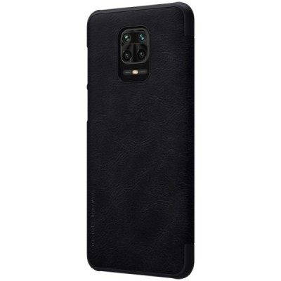 Xiaomi Redmi Note 9 Pro prabangus „Nillkin“ Qin serijos juodas odinis atverčiamas dėklas - knygutė | Priedai.lt