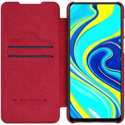 Xiaomi Redmi Note 9 Pro prabangus „Nillkin“ Qin serijos raudonas odinis atverčiamas dėklas - knygutė | Priedai.lt