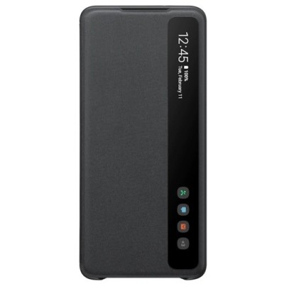 Samsung Galaxy S20+ (G985) originalus Smart Clear View Cover (EF-ZG985CBEGEU) atverčiamas juodas dėklas - knygutė | Priedai.lt