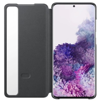 Samsung Galaxy S20+ (G985) originalus Smart Clear View Cover (EF-ZG985CBEGEU) atverčiamas juodas dėklas - knygutė | Priedai.lt