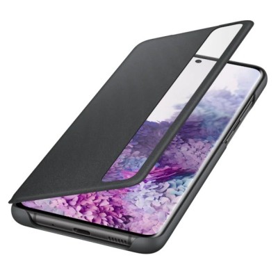 Samsung Galaxy S20+ (G985) originalus Smart Clear View Cover (EF-ZG985CBEGEU) atverčiamas juodas dėklas - knygutė | Priedai.lt
