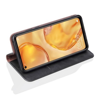 Deluxe atverčiamas juodas odinis Huawei P40 Lite dėklas - knygutė | Priedai.lt