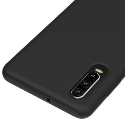 Huawei P30 Shell Strap kieto silikono TPU juodas dėklas - nugarėlė | Priedai.lt
