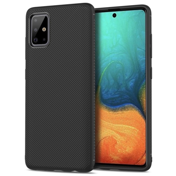„Lealates“ Kõva silikoon (TPU) kaaned - must (Galaxy A71)