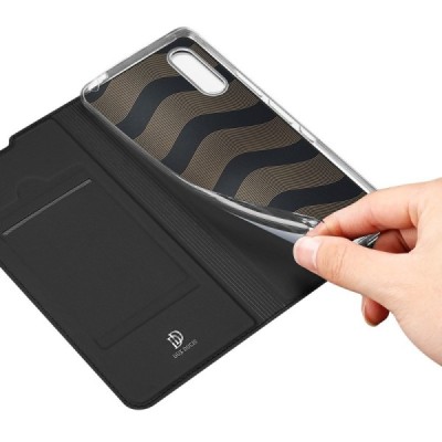 „Dux Ducis“ Skin serijos Sony Xperia L4 juodas odinis atverčiamas dėklas / Priedai.lt