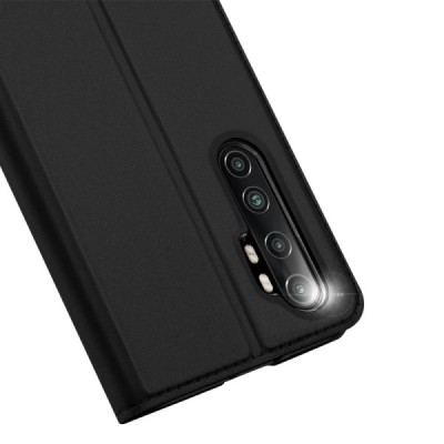 Xiaomi Mi Note 10 Lite „Dux Ducis“ Skin serijos juodas odinis atverčiamas dėklas - knygutė | Priedai.lt