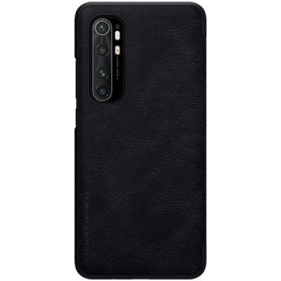 Xiaomi Mi Note 10 Lite prabangus „Nillkin“ Qin serijos juodas odinis atverčiamas dėklas - knygutė | Priedai.lt