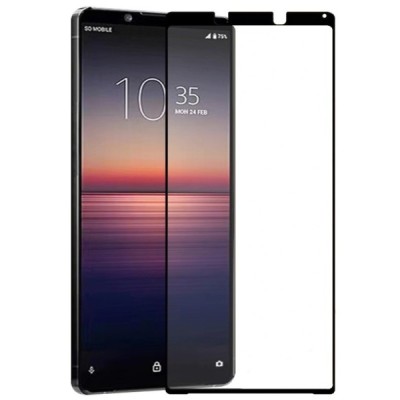 Sony Xperia 1 II 3D Rewan 9H Tempered Glass sustiprintos apsaugos juodas pilnai dengiantis apsauginis ekrano stiklas 0,26 mm | P