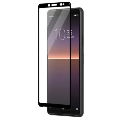 Sony Xperia 10 II 3D Rewan 9H Tempered Glass sustiprintos apsaugos juodas pilnai dengiantis apsauginis ekrano stiklas 0,26 mm | 