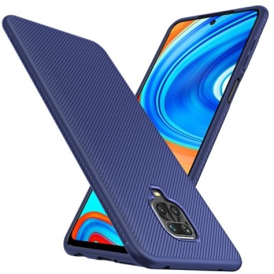 Xiaomi Redmi Note 9 Pro Lenuo kieto silikono TPU mėlynas dėklas - nugarėlė | Priedai.lt