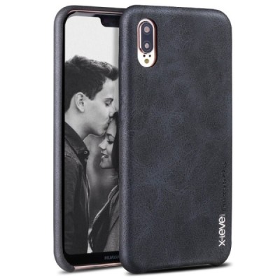 „X-Level“ Vintage Classic serijos Huawei P20 juodas odinis dėklas - nugarėlė | Priedai.lt