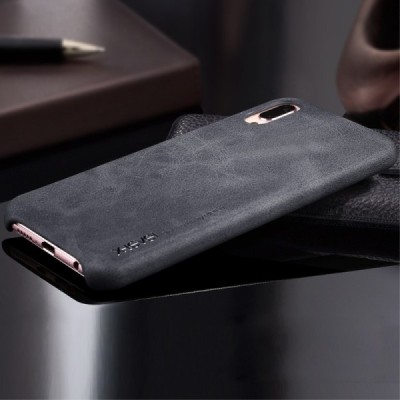 „X-Level“ Vintage Classic serijos Huawei P20 juodas odinis dėklas - nugarėlė | Priedai.lt