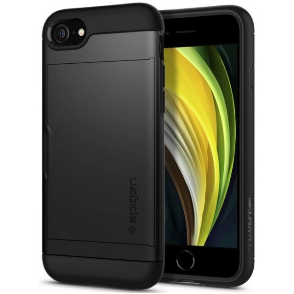 „Spigen“ Slim Armor CS kaaned - must (iPhone 7 / 8 / SE 2020 / SE 2022)