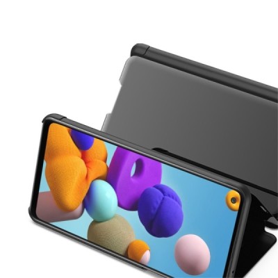 Samsung Galaxy A21s (A217) plastikinis atverčiamas juodas dėklas | Priedai.lt