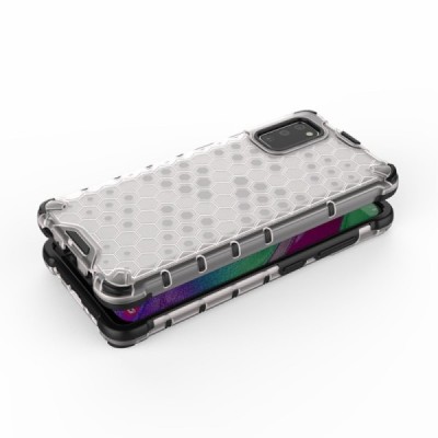 Honeycomb sustiprintos apsaugos Samsung Galaxy A41 (A415) skaidrus kieto silikono (TPU) ir plastiko dėklas | Priedai.lt