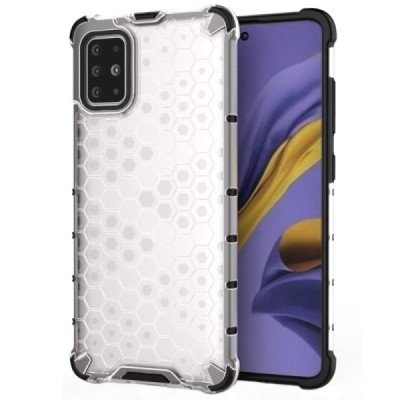 Honeycomb sustiprintos apsaugos Samsung Galaxy A51 (A515) skaidrus kieto silikono (TPU) ir plastiko dėklas | Priedai.lt
