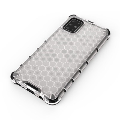 Honeycomb sustiprintos apsaugos Samsung Galaxy A51 (A515) skaidrus kieto silikono (TPU) ir plastiko dėklas | Priedai.lt
