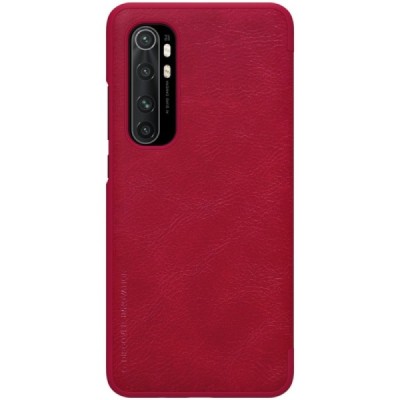 Xiaomi Mi Note 10 Lite prabangus „Nillkin“ Qin serijos raudonas odinis atverčiamas dėklas - knygutė | Priedai.lt