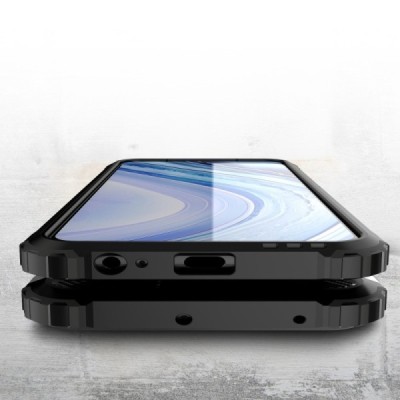 Sustiprintos apsaugos Xiaomi Redmi Note 9 juodas kieto silikono (TPU) ir plastiko dėklas | Priedai.lt