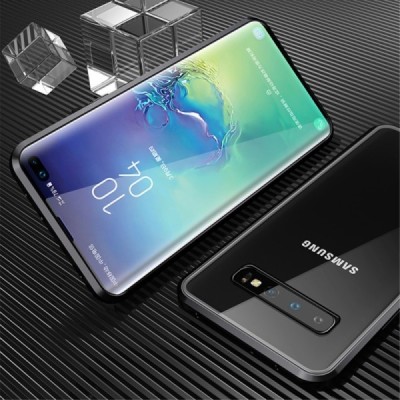 Samsung Galaxy S10 (G973) Frame skaidrus (permatomas) magnetinis dvigubas plastikinis dėklas | Priedai.lt