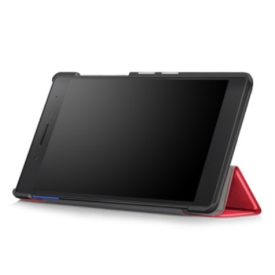 Lenovo Tab 7 Essential (7104F) atverčiamas raudonas odinis dėklas (sulankstomas) | Priedai.lt