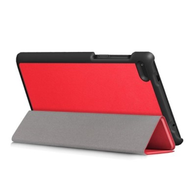 Lenovo Tab 7 Essential (7104F) atverčiamas raudonas odinis dėklas (sulankstomas) | Priedai.lt