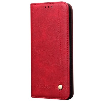 Deluxe atverčiamas raudonas odinis Xiaomi Mi Note 10 Lite dėklas - knygutė | Priedai.lt