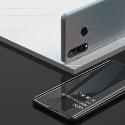 Huawei P30 Lite plastikinis atverčiamas juodas dėklas | Priedai.lt