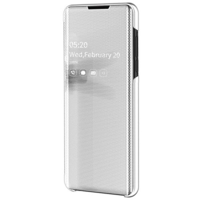 Huawei P30 plastikinis atverčiamas sidabrinis dėklas | Priedai.lt