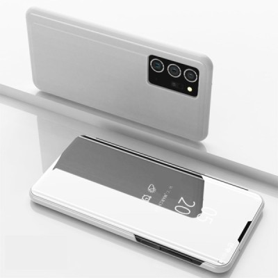 Samsung Galaxy Note 20 Ultra (N986F) plastikinis atverčiamas sidabrinis dėklas | Priedai.lt
