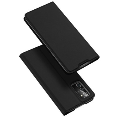 „Dux Ducis“ Skin serijos Samsung Galaxy Note 20 (N980F) juodas odinis atverčiamas dėklas | Priedai.lt