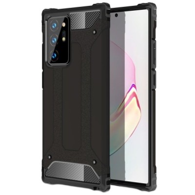 Sustiprintos apsaugos Samsung Galaxy Note 20 Ultra (N986F) juodas kieto silikono (TPU) ir plastiko dėklas | Priedai.lt