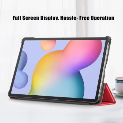 Samsung Galaxy Tab S7 11 (T875, T870) atverčiamas raudonas odinis dėklas - knygutė (sulankstomas) | Priedai.lt
