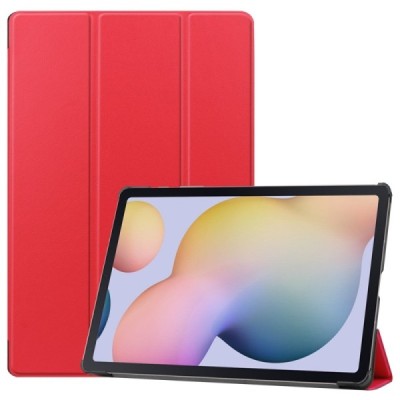 Samsung Galaxy Tab S7 FE 12.4", S7+ 12.4" (T976) atverčiamas raudonas odinis dėklas - knygutė (sulankstomas) | Priedai.lt