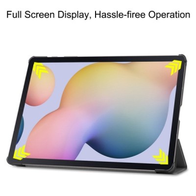 Samsung Galaxy Tab S7+ 12.4" (T976) atverčiamas pilkas odinis dėklas - knygutė (sulankstomas) | Priedai.lt