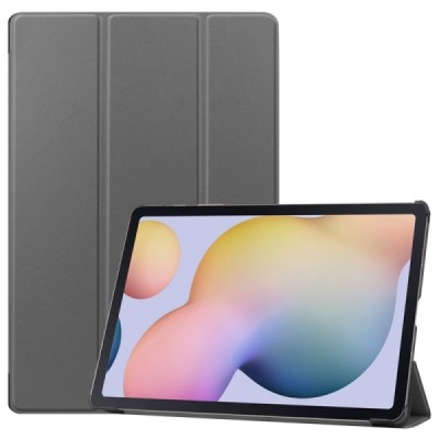 Samsung Galaxy Tab S7+ 12.4" (T976) atverčiamas pilkas odinis dėklas - knygutė (sulankstomas) | Priedai.lt