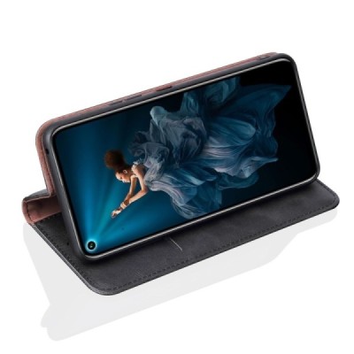 Deluxe atverčiamas juodas odinis Huawei Honor 20 Pro dėklas - knygutė | Priedai.lt
